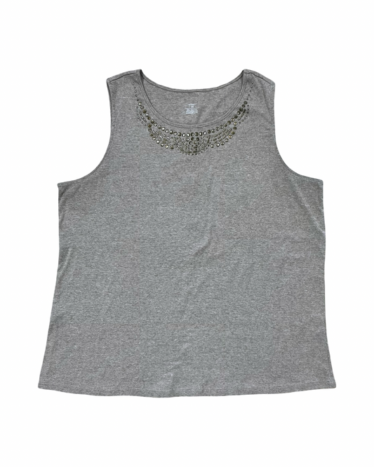 Top Sleeveless By Cj Banks In Brown, Size:2X