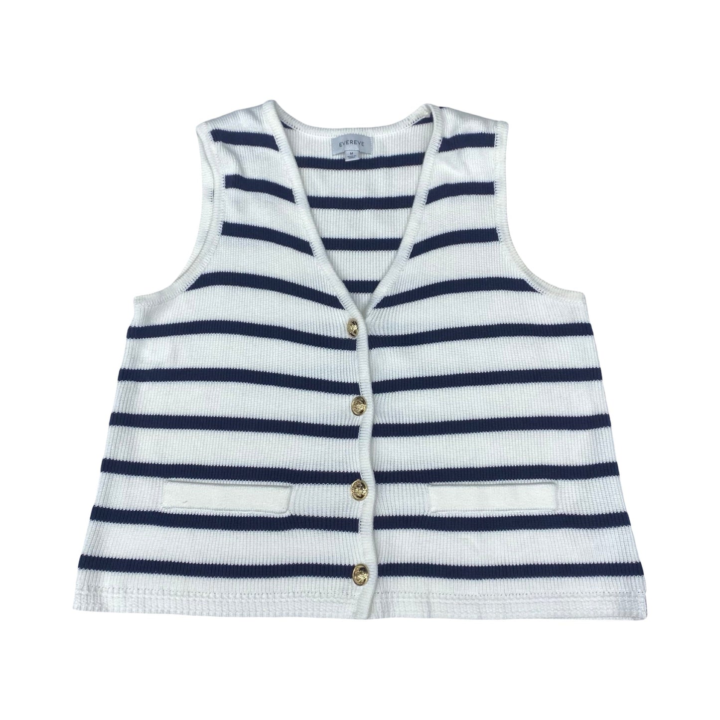 Sweater Ss By Evereve In Striped Pattern, Size:M