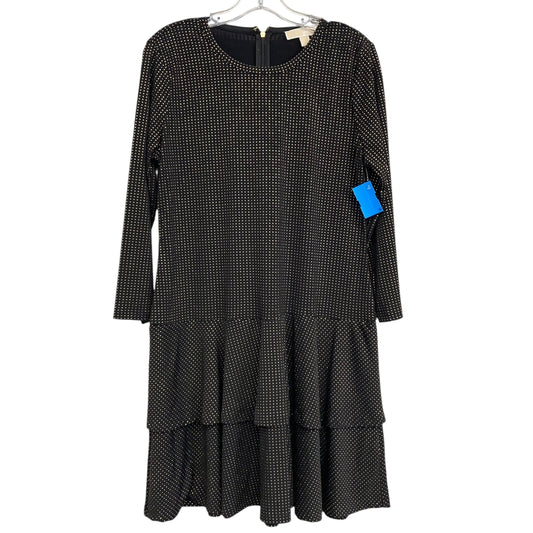 Dress Designer By Michael Kors In Black & Gold, Size:L