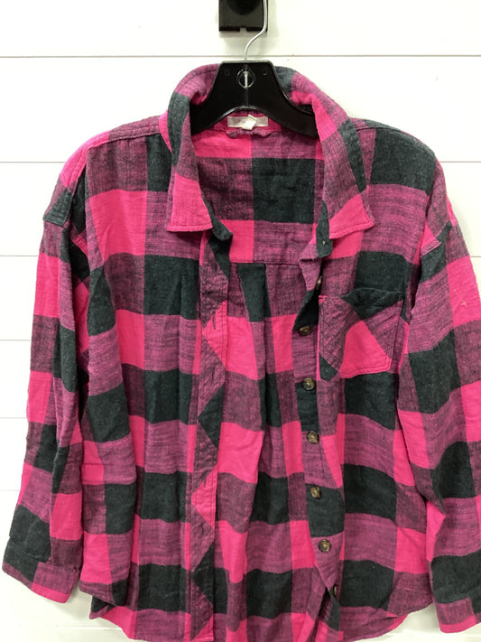 Top Ls By Maurices In Grey & Pink, Size:L