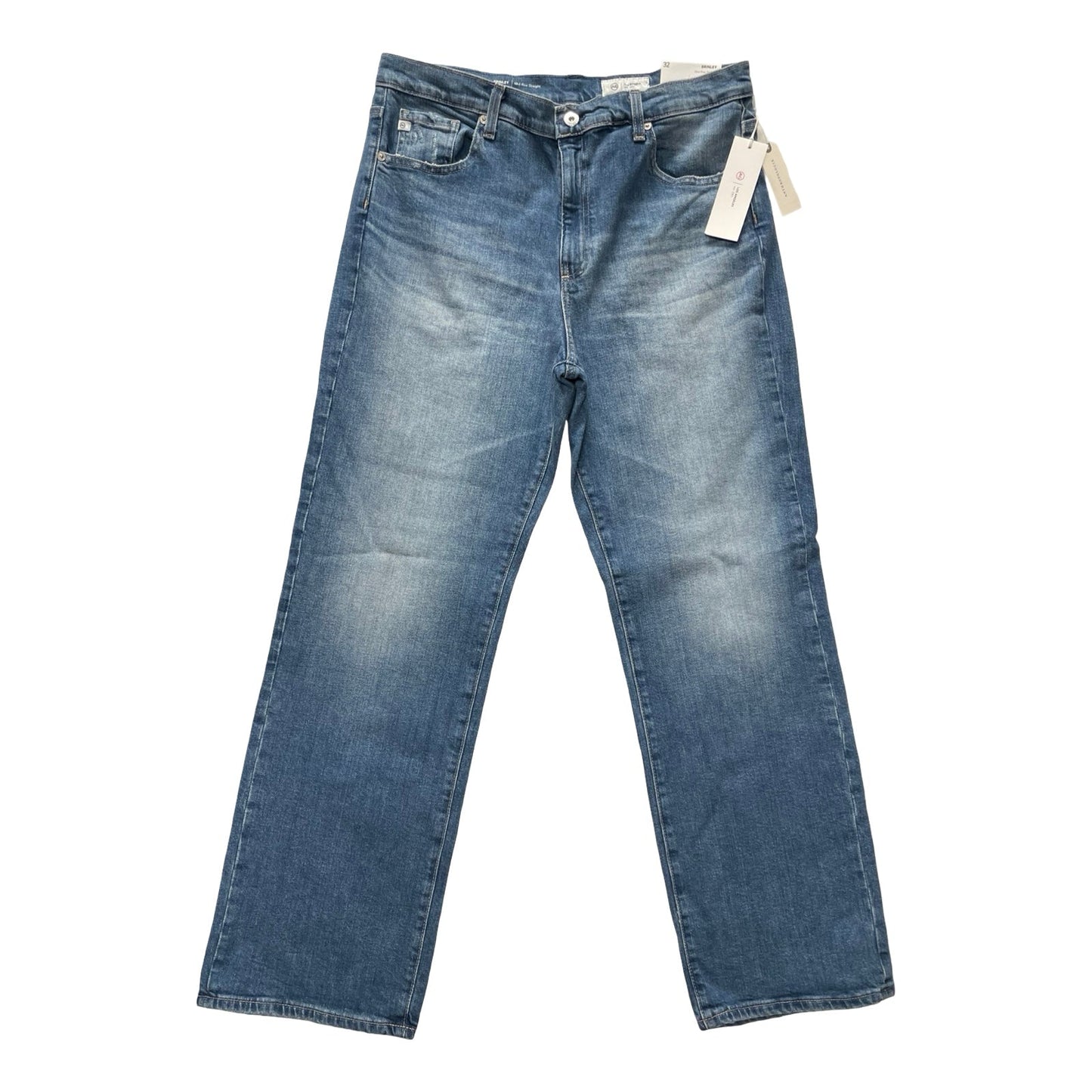 Jeans Straight By Ag Jeans In Blue Denim, Size:14