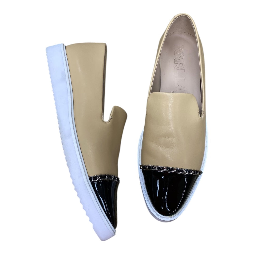 Shoes Designer By Karl Lagerfeld In Beige, Size:7.5