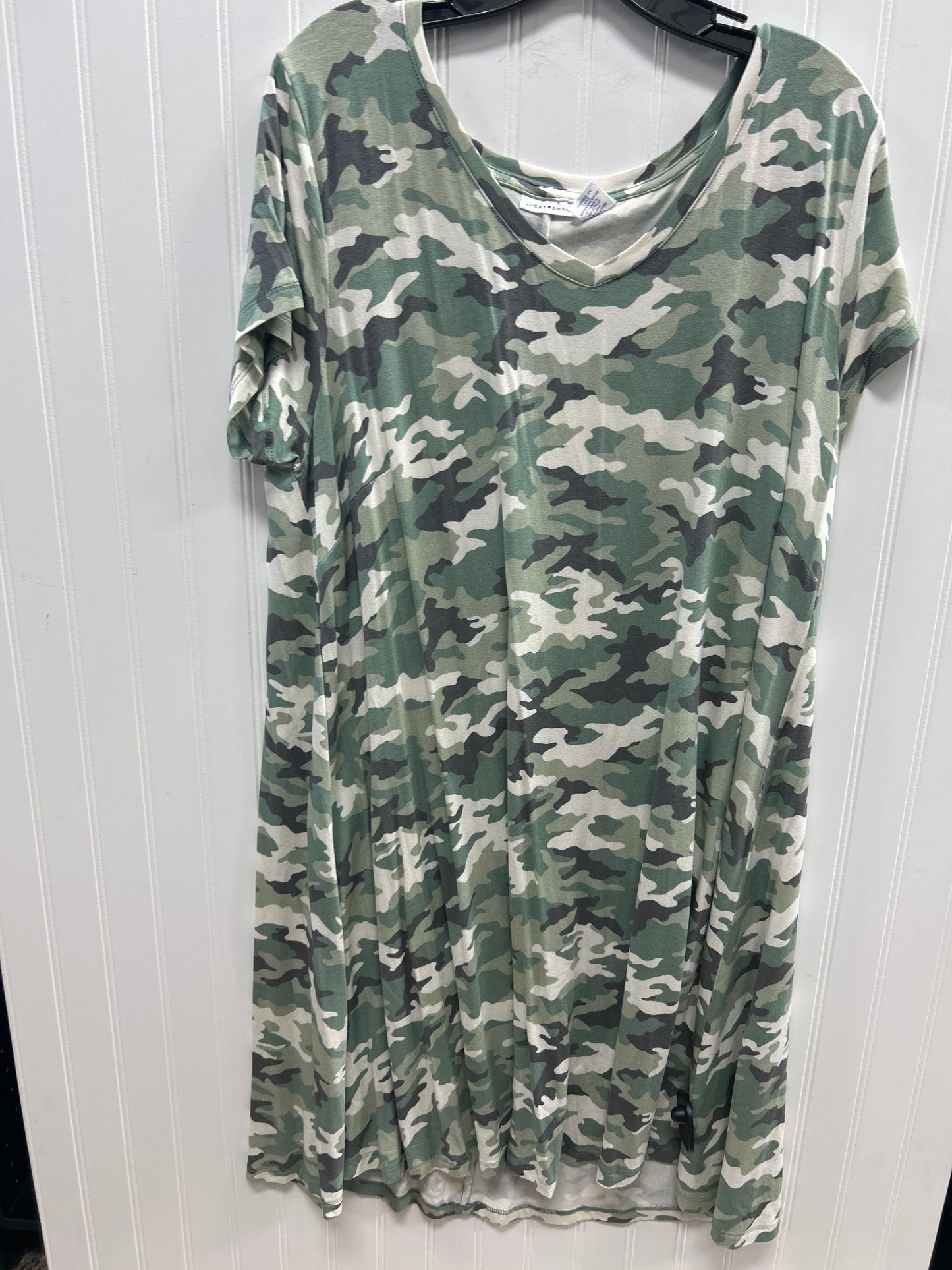 Dress Casual Midi By Lucky Brand In Camouflage Print, Size:2X