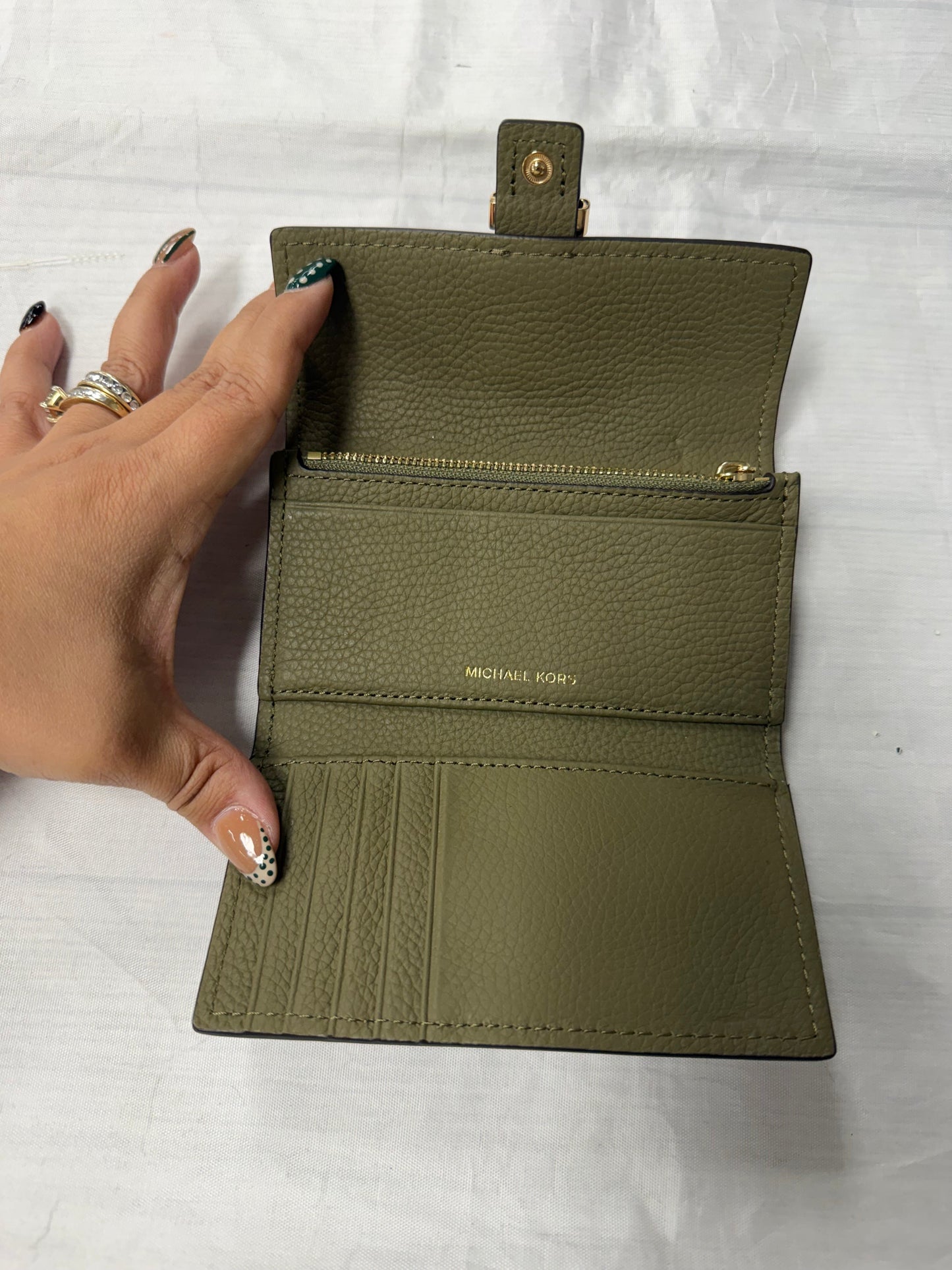 Wallet Designer By Michael Kors In Green, Size:Small