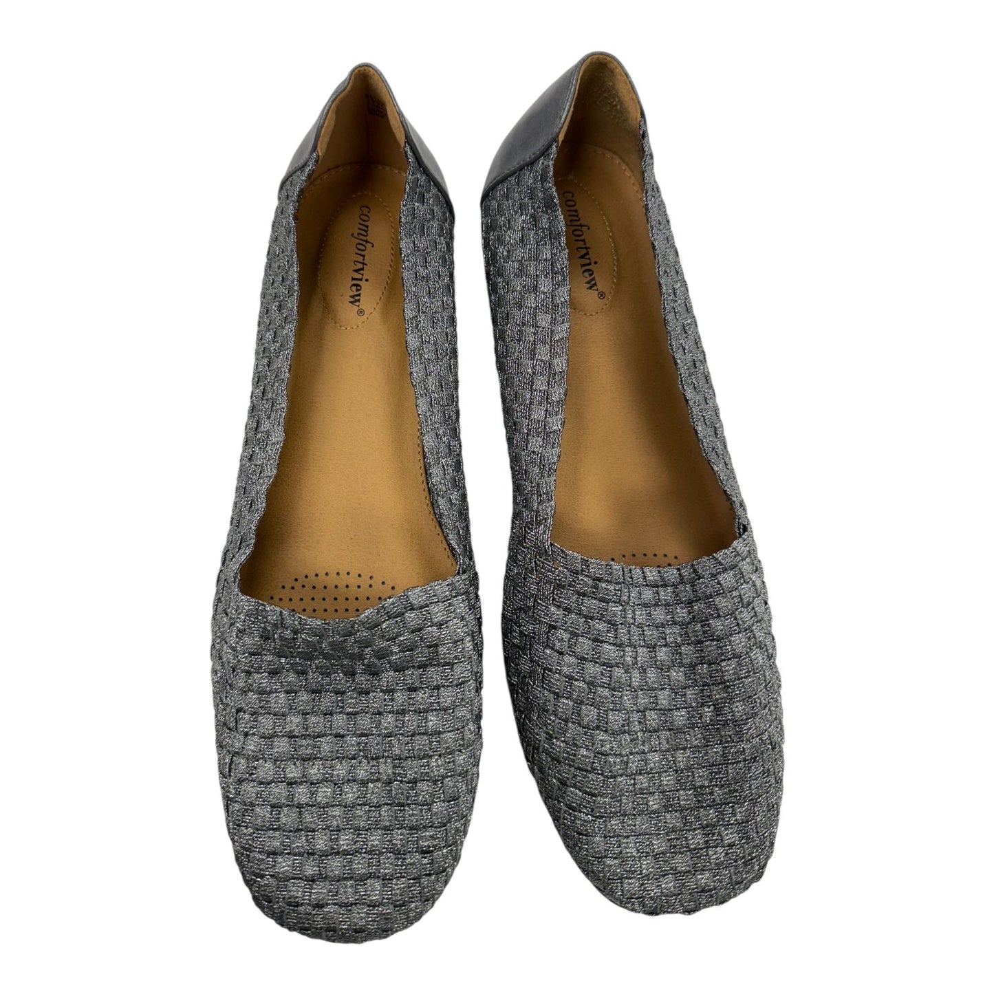 Shoes Flats By Comfortview In Silver, Size:12