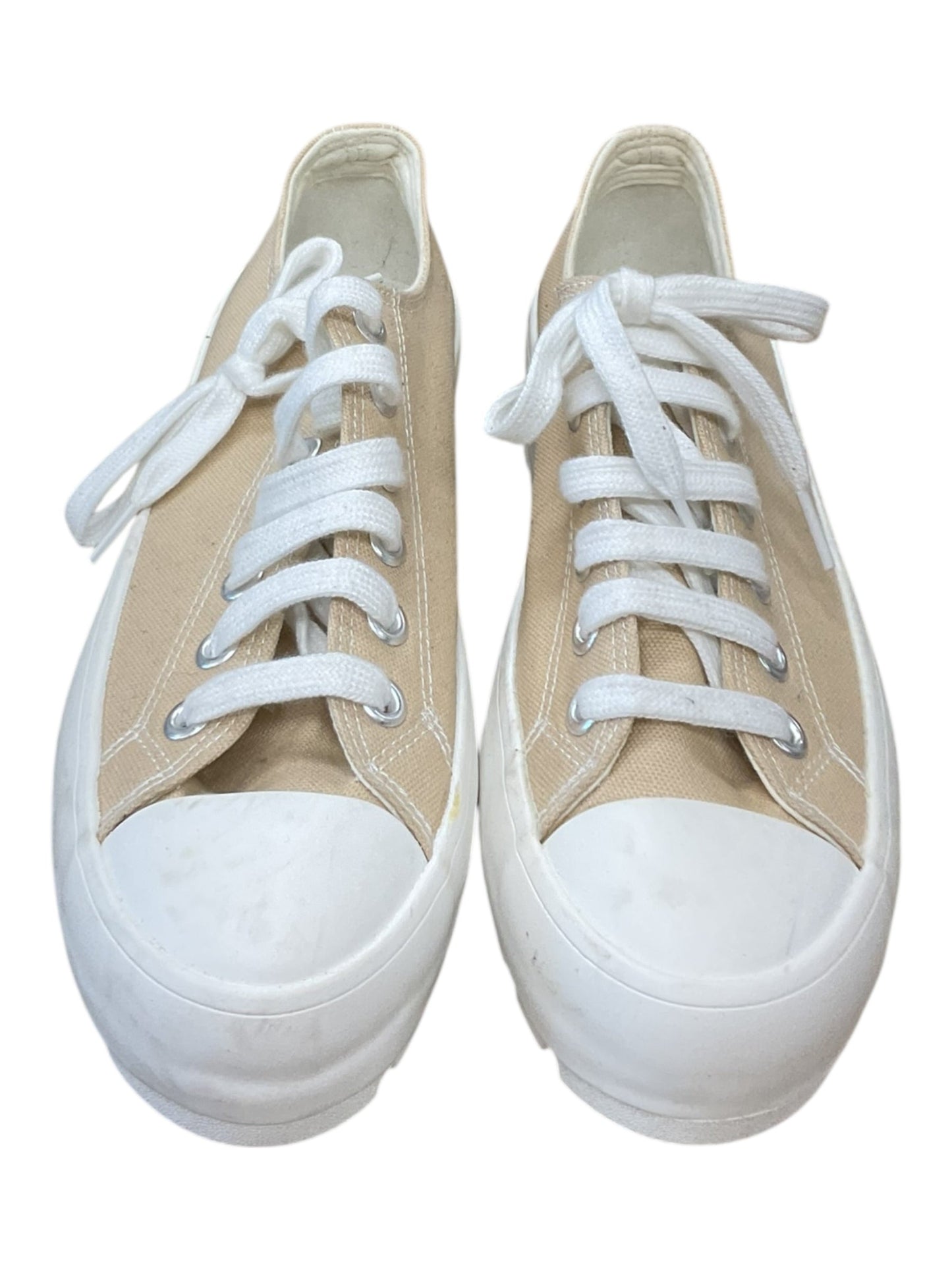 Shoes Sneakers By Sincerely Jules In Tan & White, Size:7.5