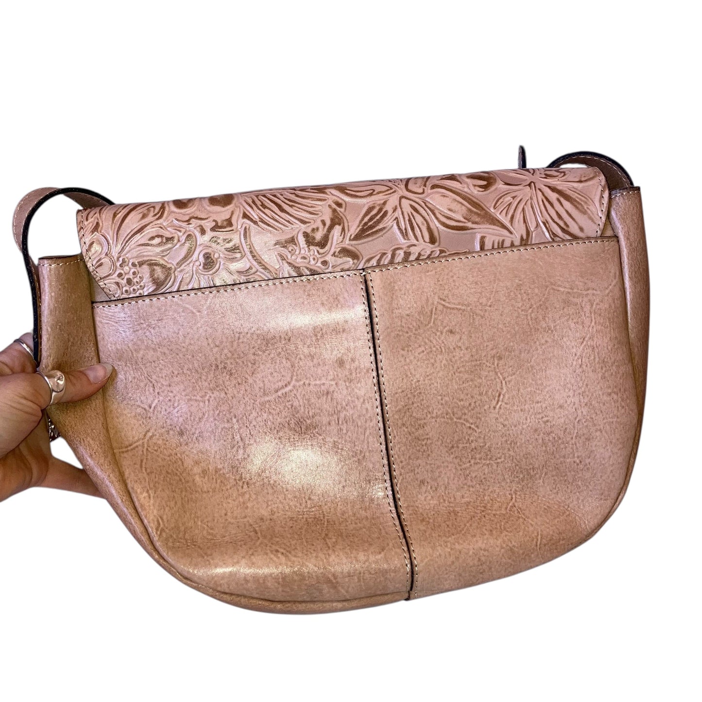 Crossbody Designer By Patricia Nash In Tan, Size:Large