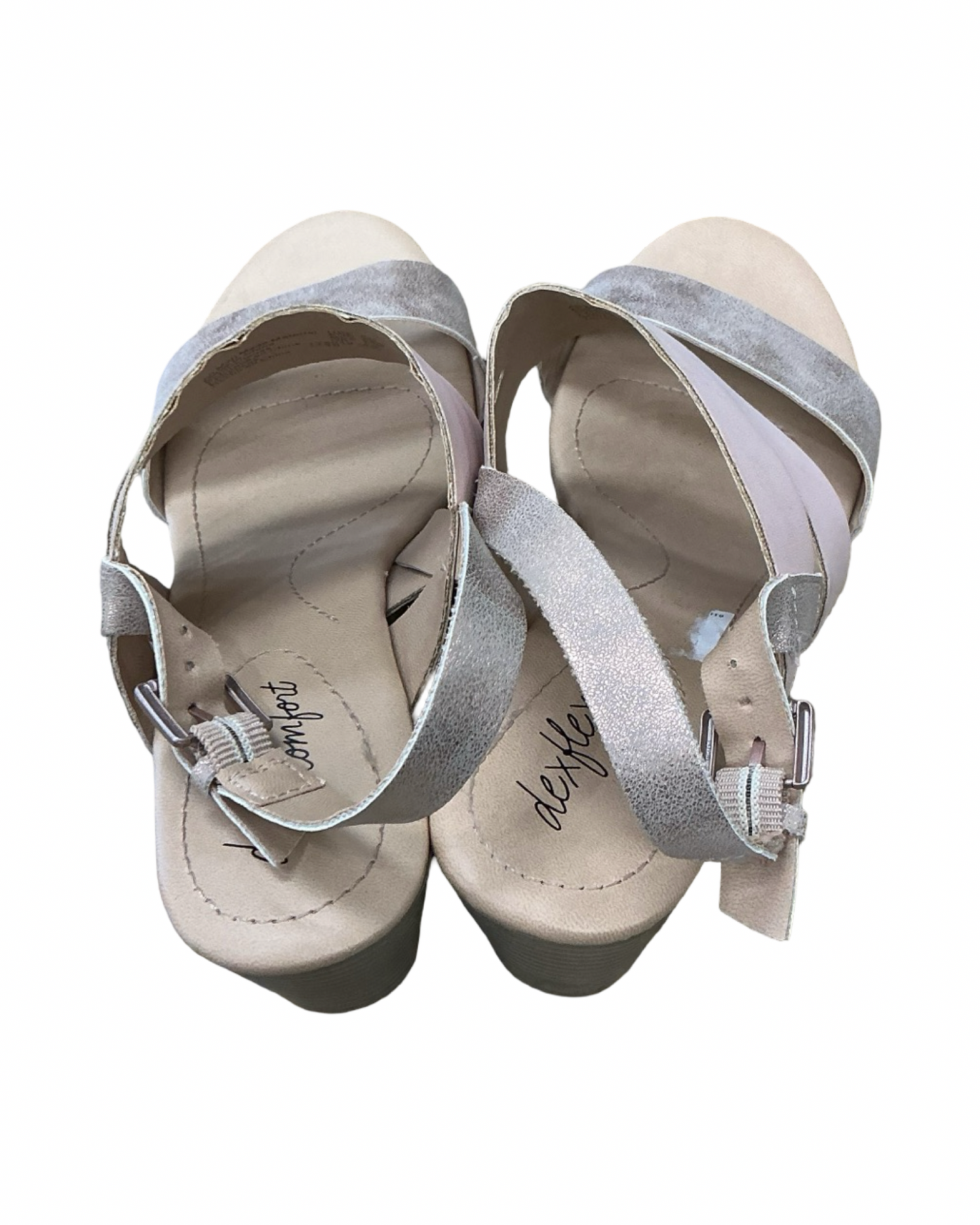 Sandals Heels Block By Dexflex In Tan, Size:8.5