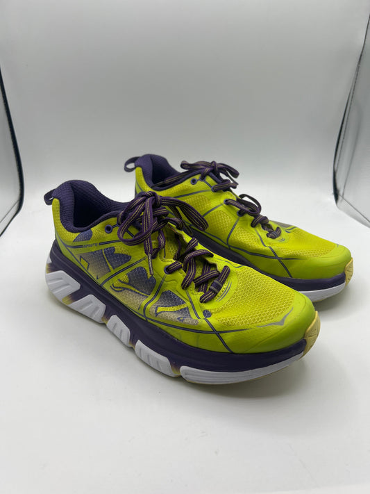 SHOES ATHLETIC by HOKA In GREEN & PURPLE, Size: 7.5