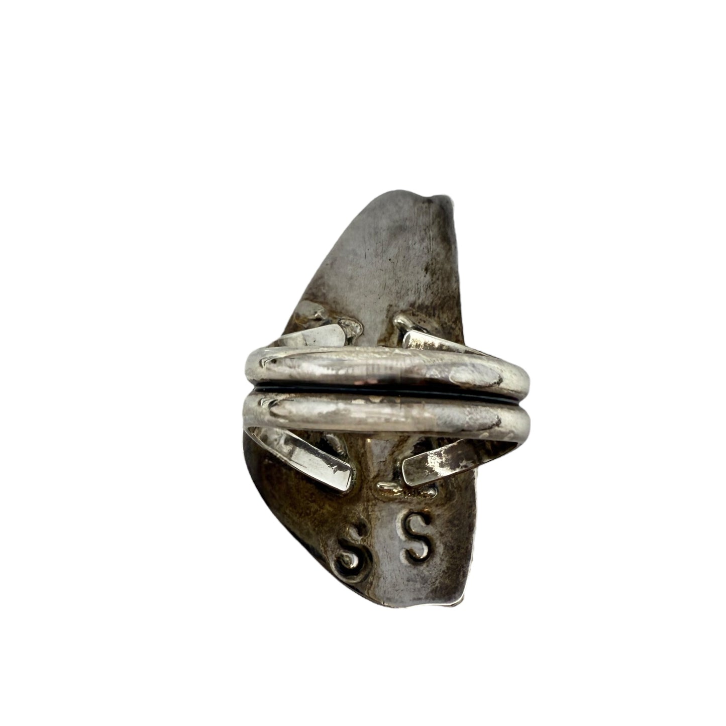 Navajo Sterling Silver & Kingman Turquoise Statement Ring, Size: 7