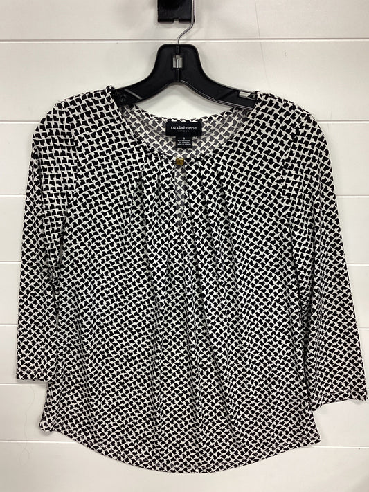 Top Ls By Liz Claiborne In Black & White, Size:S