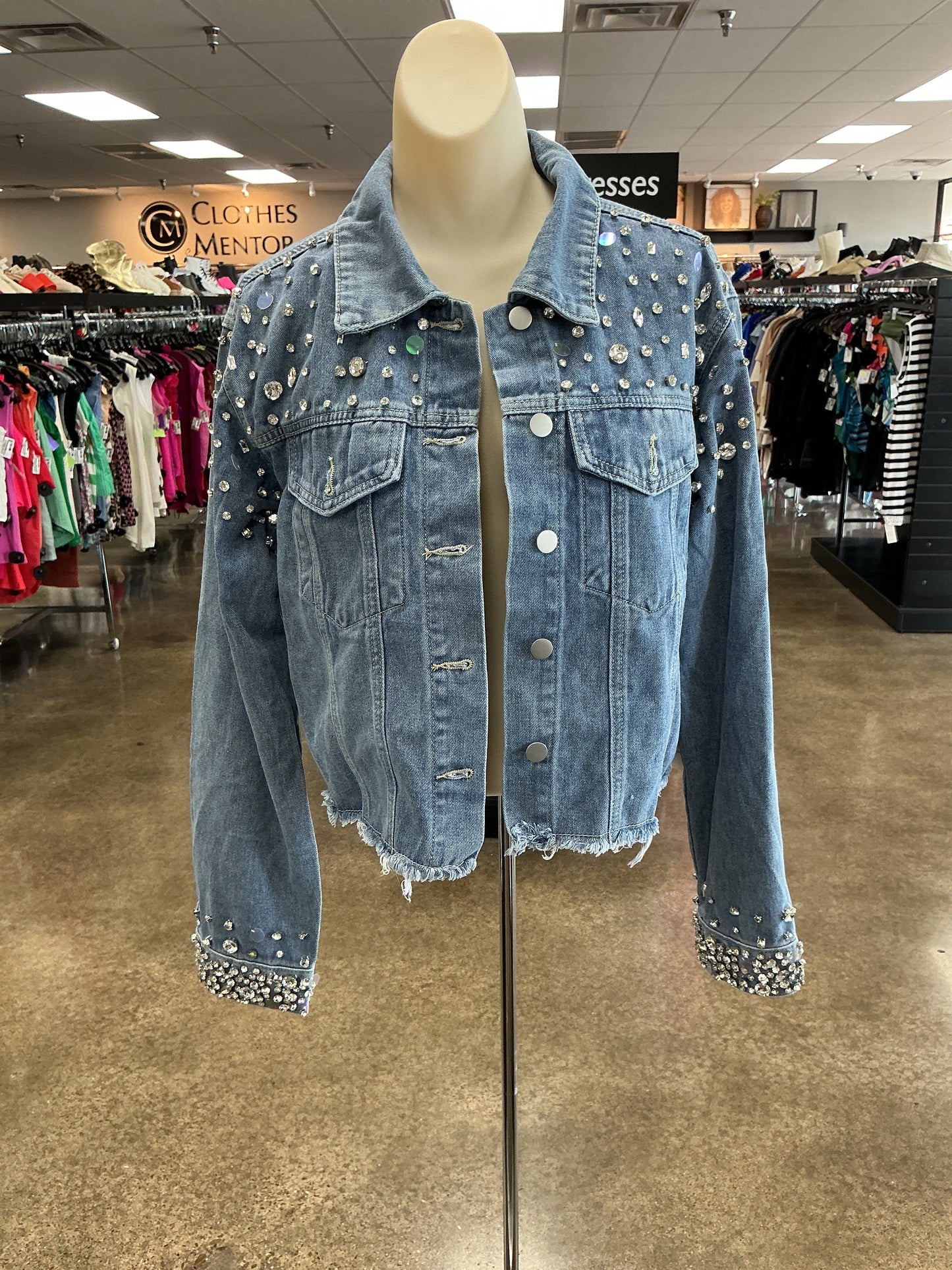 Jacket Denim By Clothes Mentor In Blue Denim, Size:M