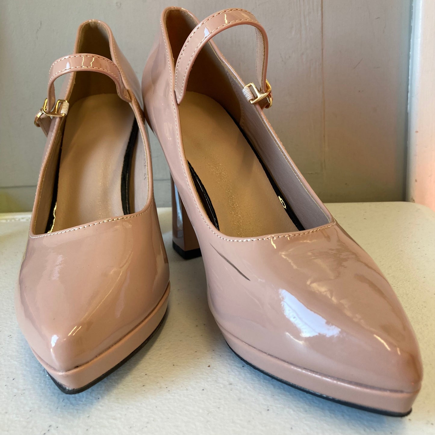 Shoes Heels Block In Pink, Size:10.5
