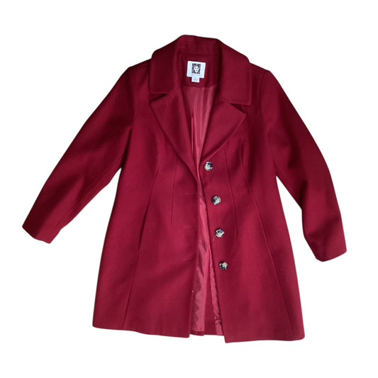 Coat Wool By Anne Klein In Red, Size:L