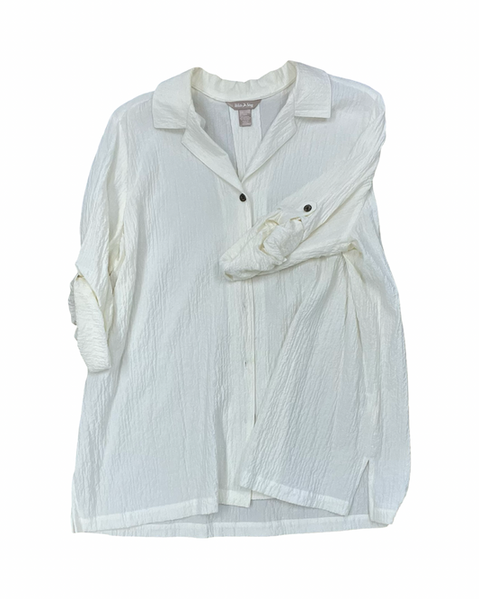 Blouse 3/4 Sleeve By White Stag In Cream, Size:2X