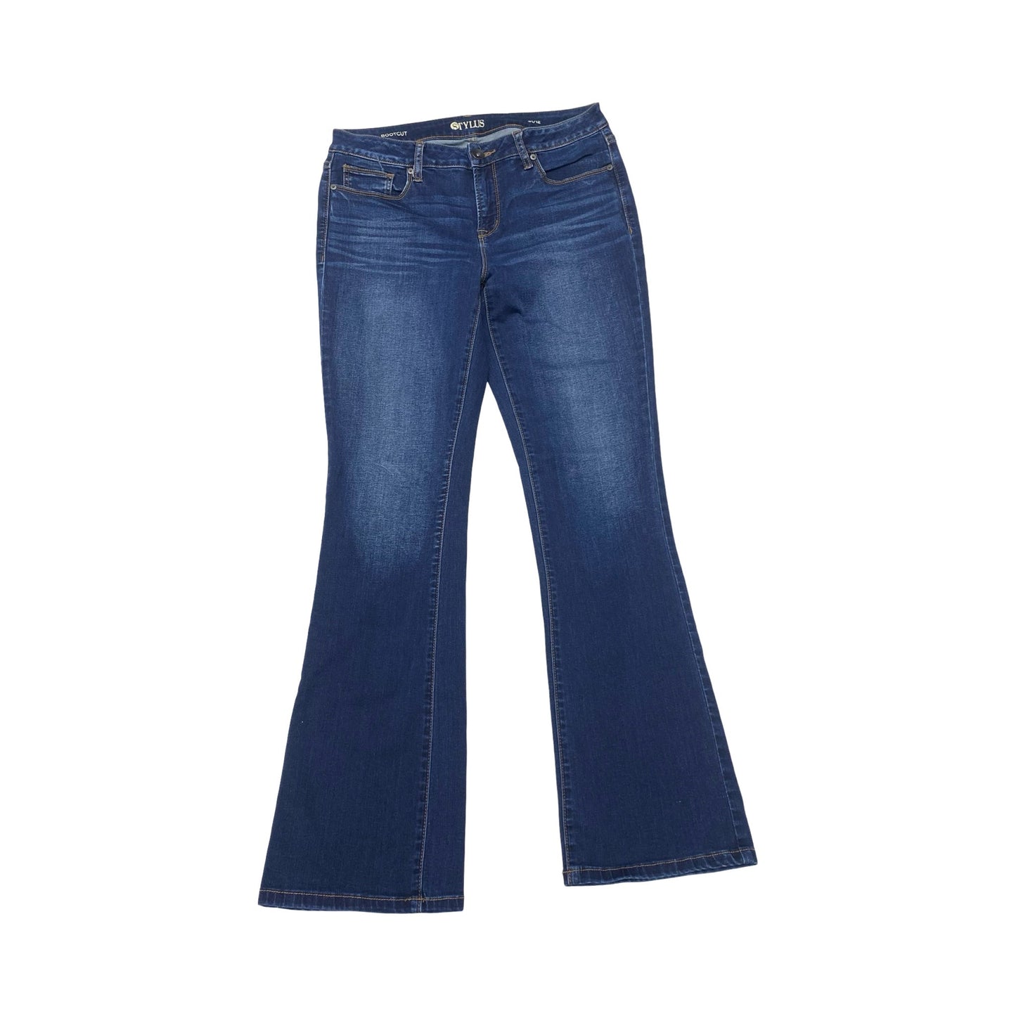 Jeans Boot Cut By Stylus In Blue Denim, Size:12