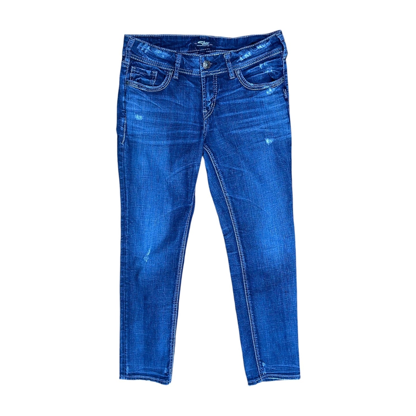 Jeans Skinny By Silver In Blue Denim, Size:6