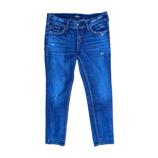 Jeans Skinny By Silver In Blue Denim, Size:6