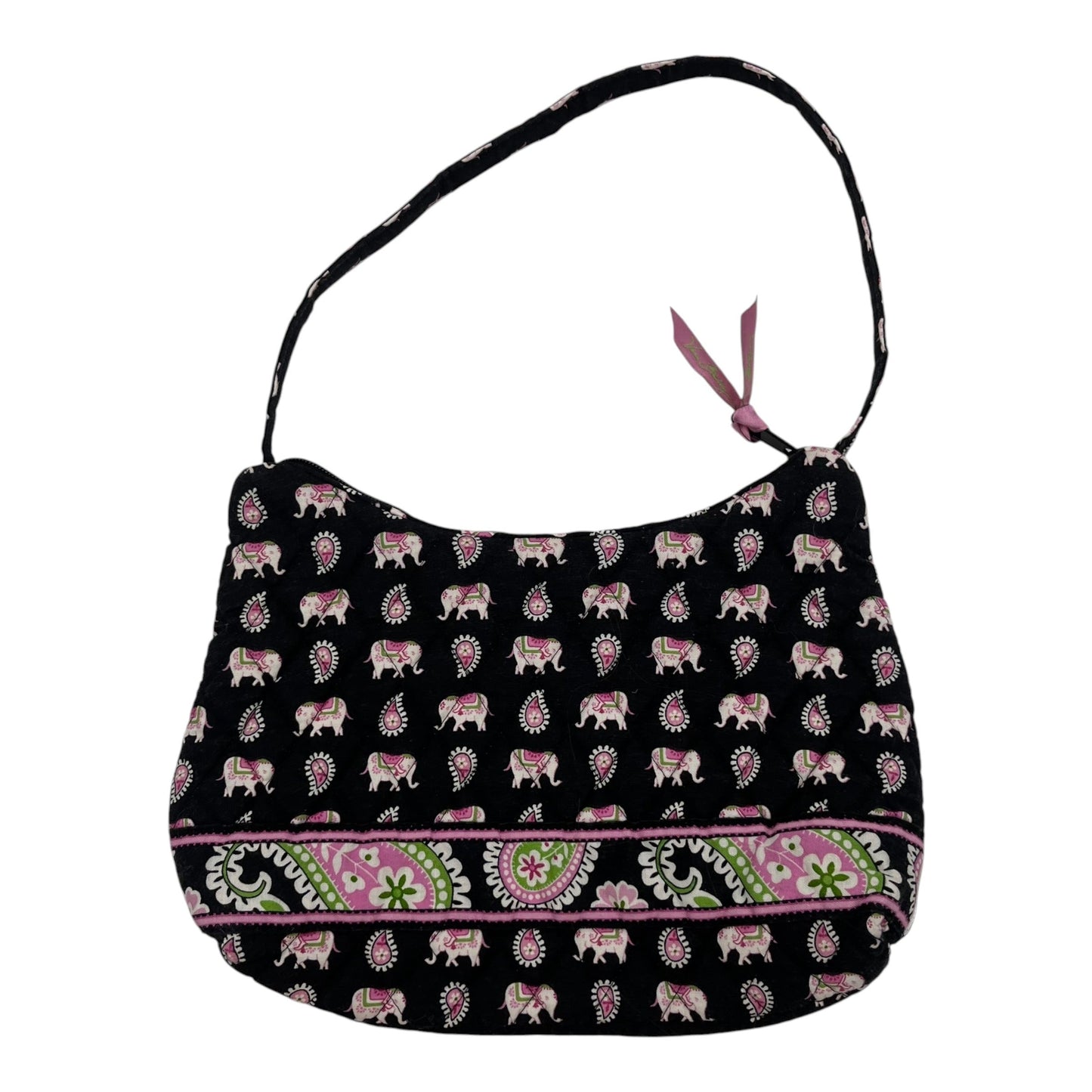 Handbag By Vera Bradley In Black & Pink, Size:Small