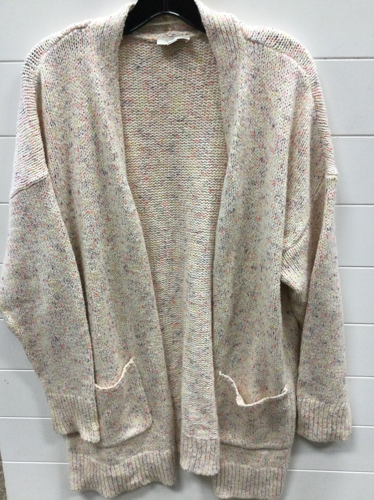 Sweater Cardigan By Loft In Cream, Size:Xl