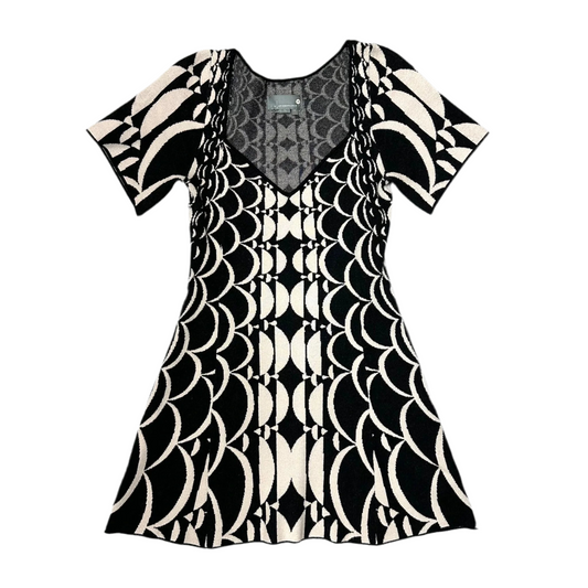 Dress Casual Midi By Anthropologie In Black & Cream, Size: S