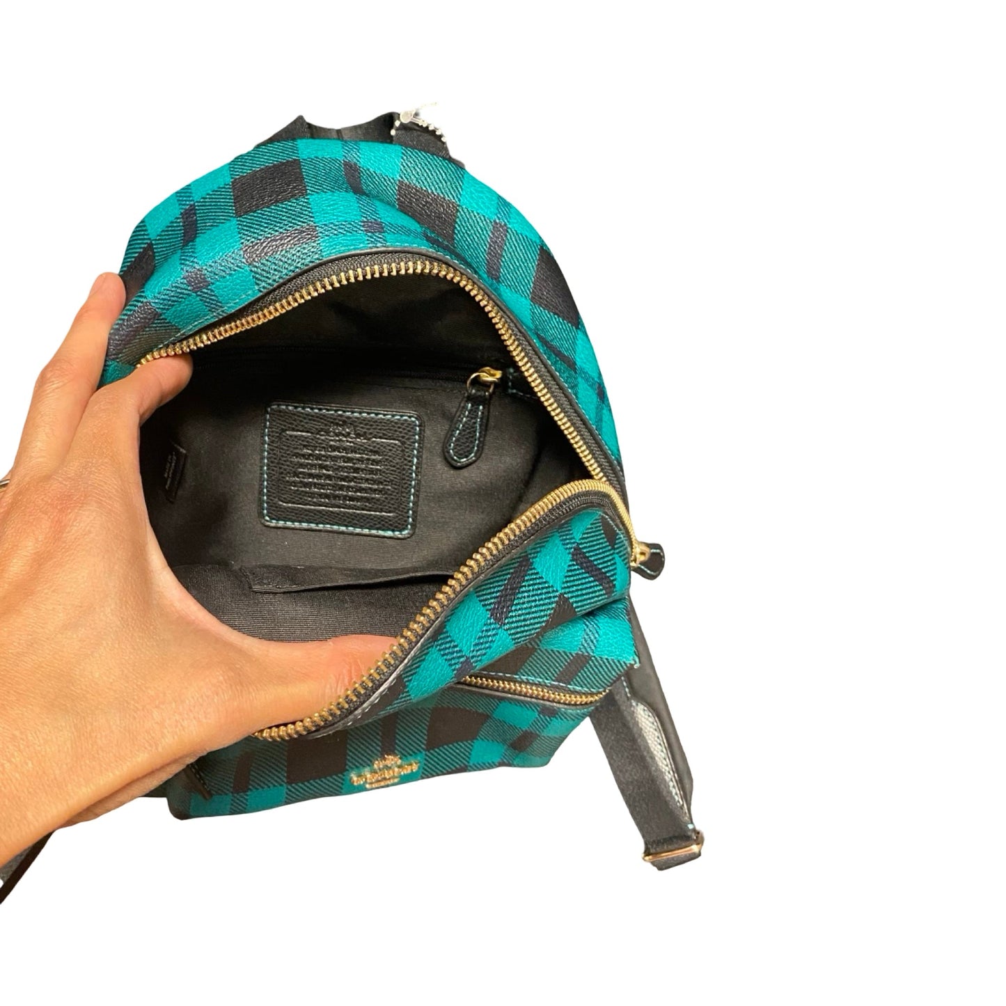 Backpack Designer By Coach In Black & Green, Size:Small