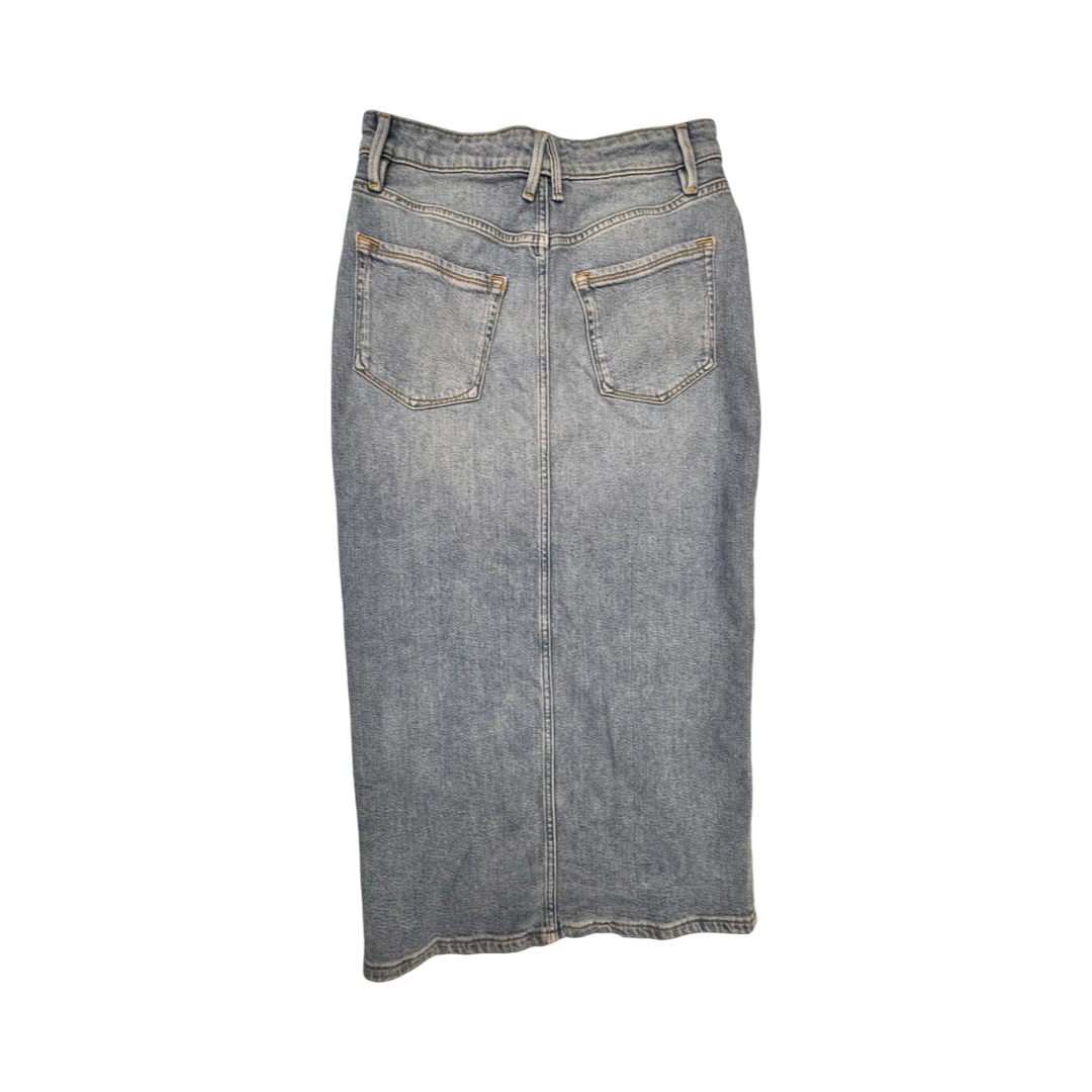 Skirt Maxi By Good American In Blue Denim, Size:6