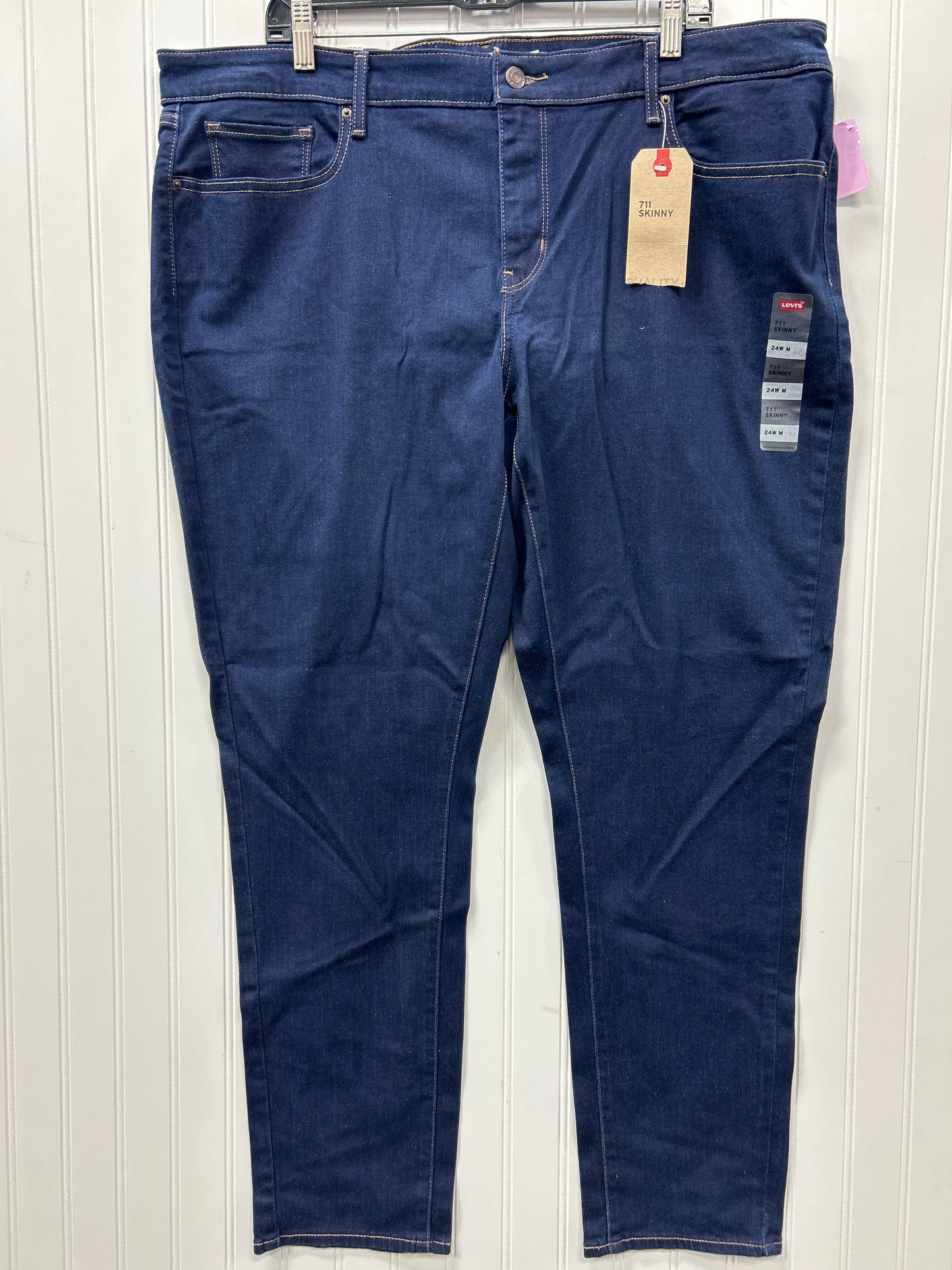 Jeans Skinny By Levis In Blue Denim, Size:24