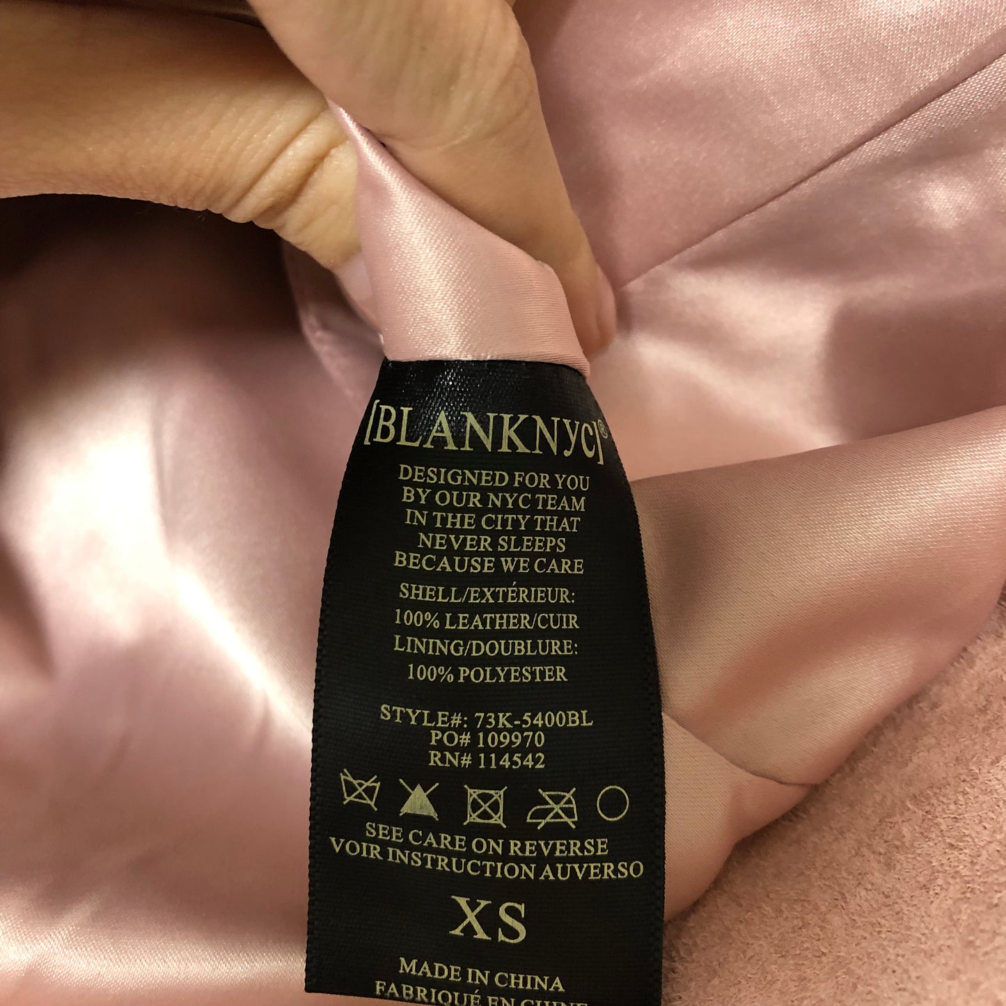 Jacket Moto Leather By Blanknyc In Pink, Size:Xs