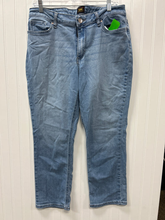 Jeans Straight By Lee In Blue Denim, Size:14