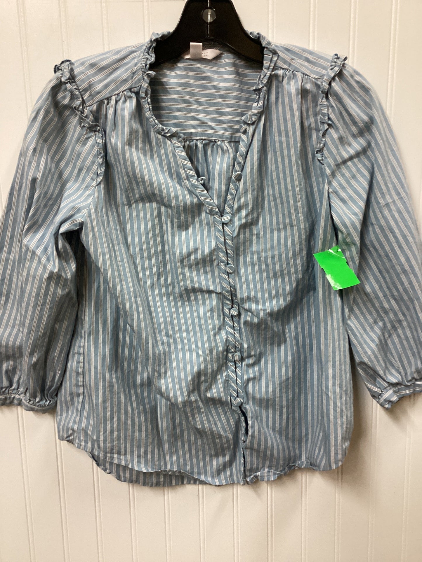 Blouse Ls By Lc Lauren Conrad In Blue, Size:Xs