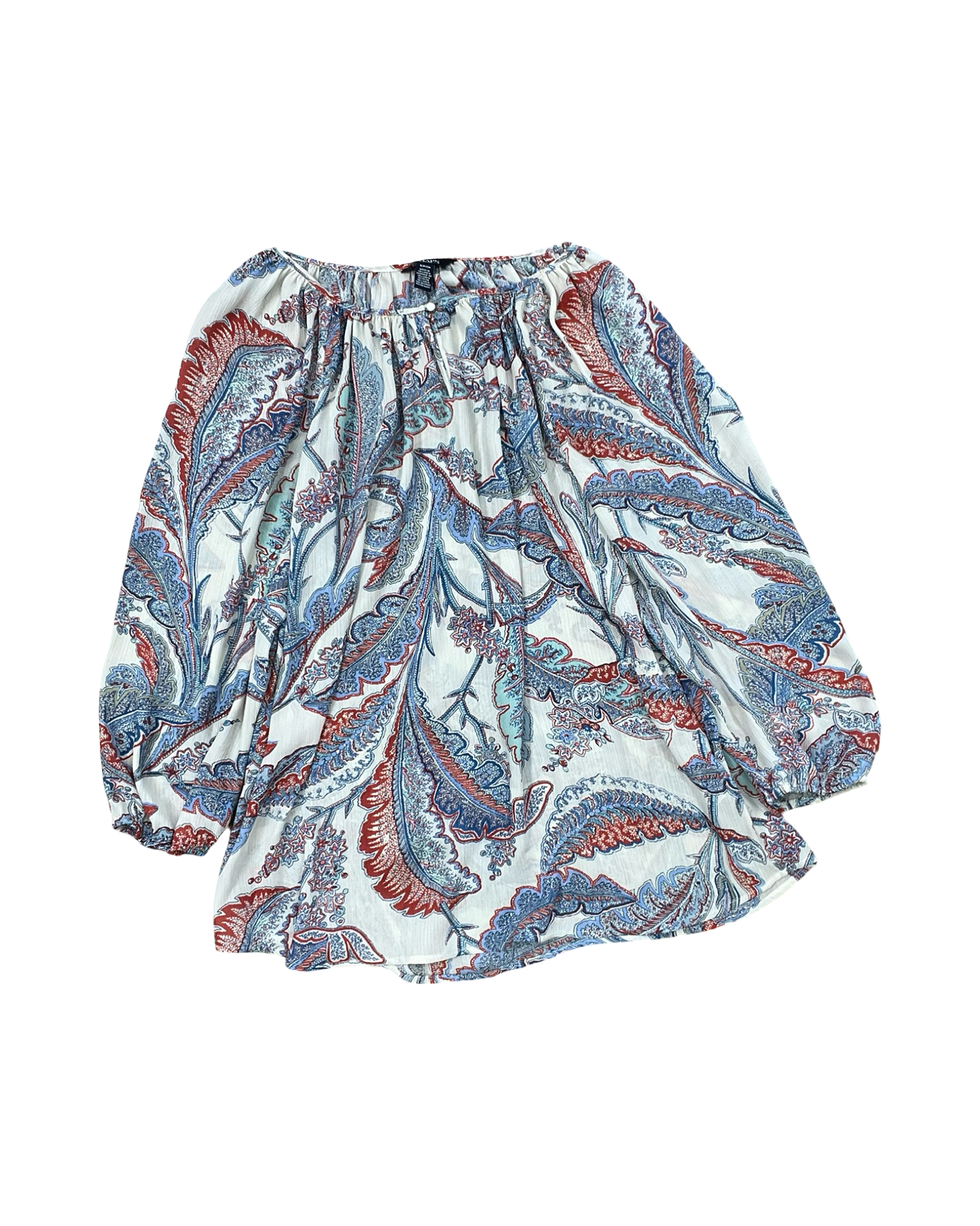 Top 3/4 Sleeve By Chaps In Cream & Red, Size:S
