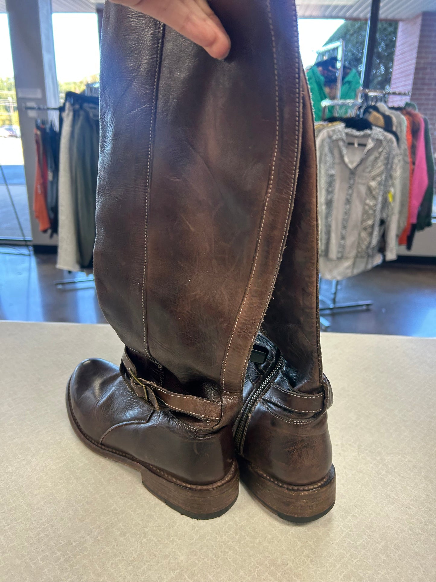 Boots Knee Flats By Bed Stu In Brown, Size:6.5