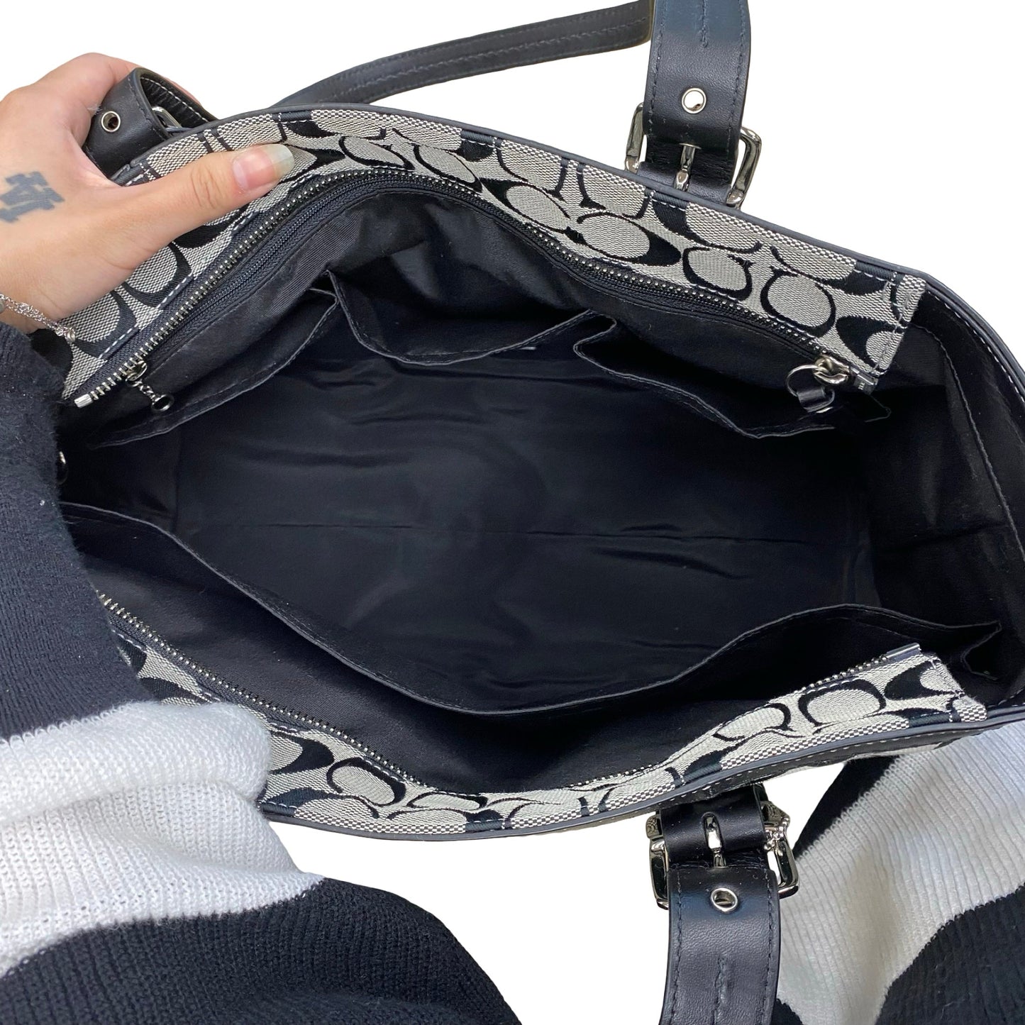 Handbag Designer By Coach In Black, Size:Medium