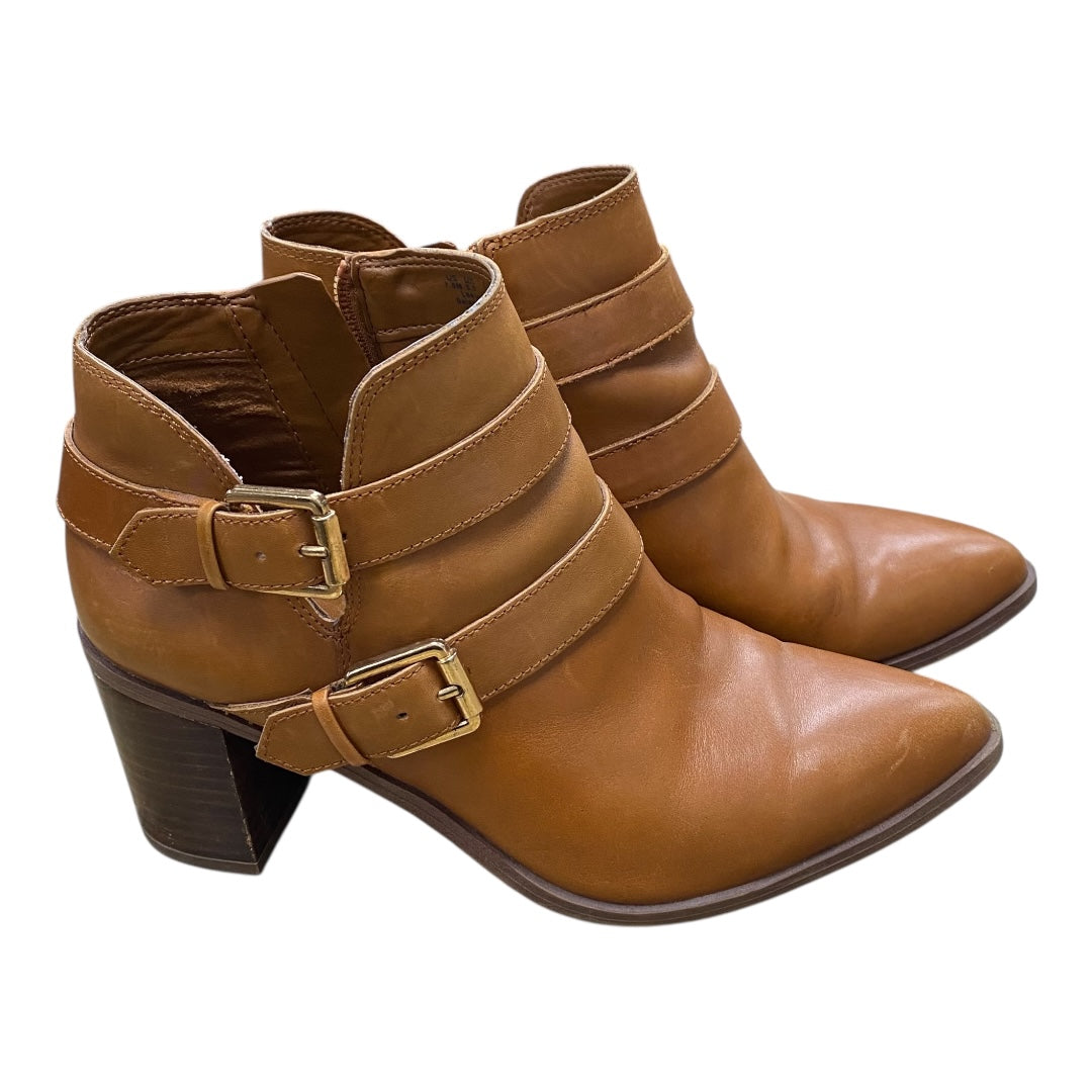 Boots Ankle Heels By Franco Sarto In Brown, Size:7.5