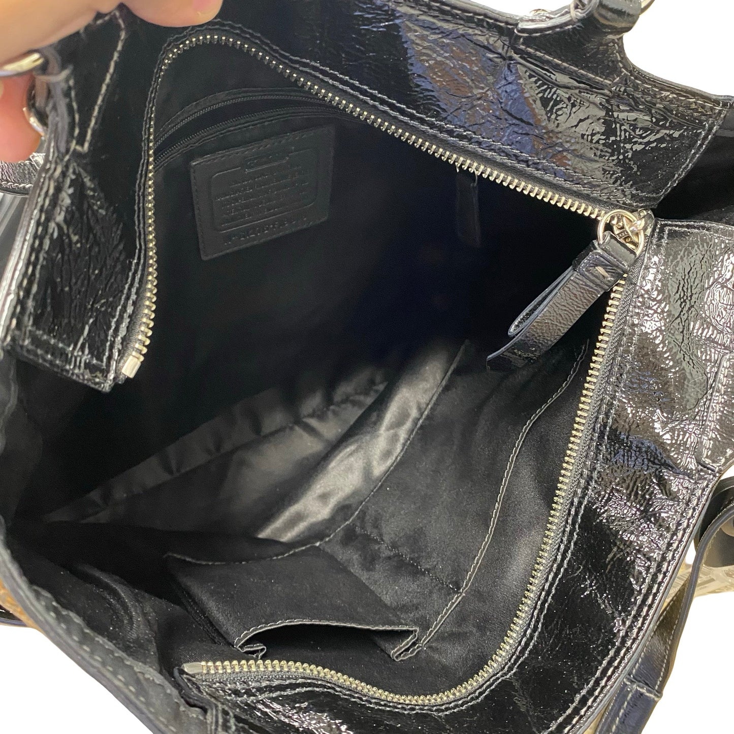 Handbag Designer By Coach In Black, Size:Medium