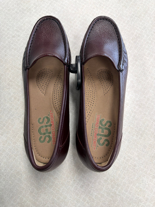 Shoes Flats By Sas In Maroon, Size:7