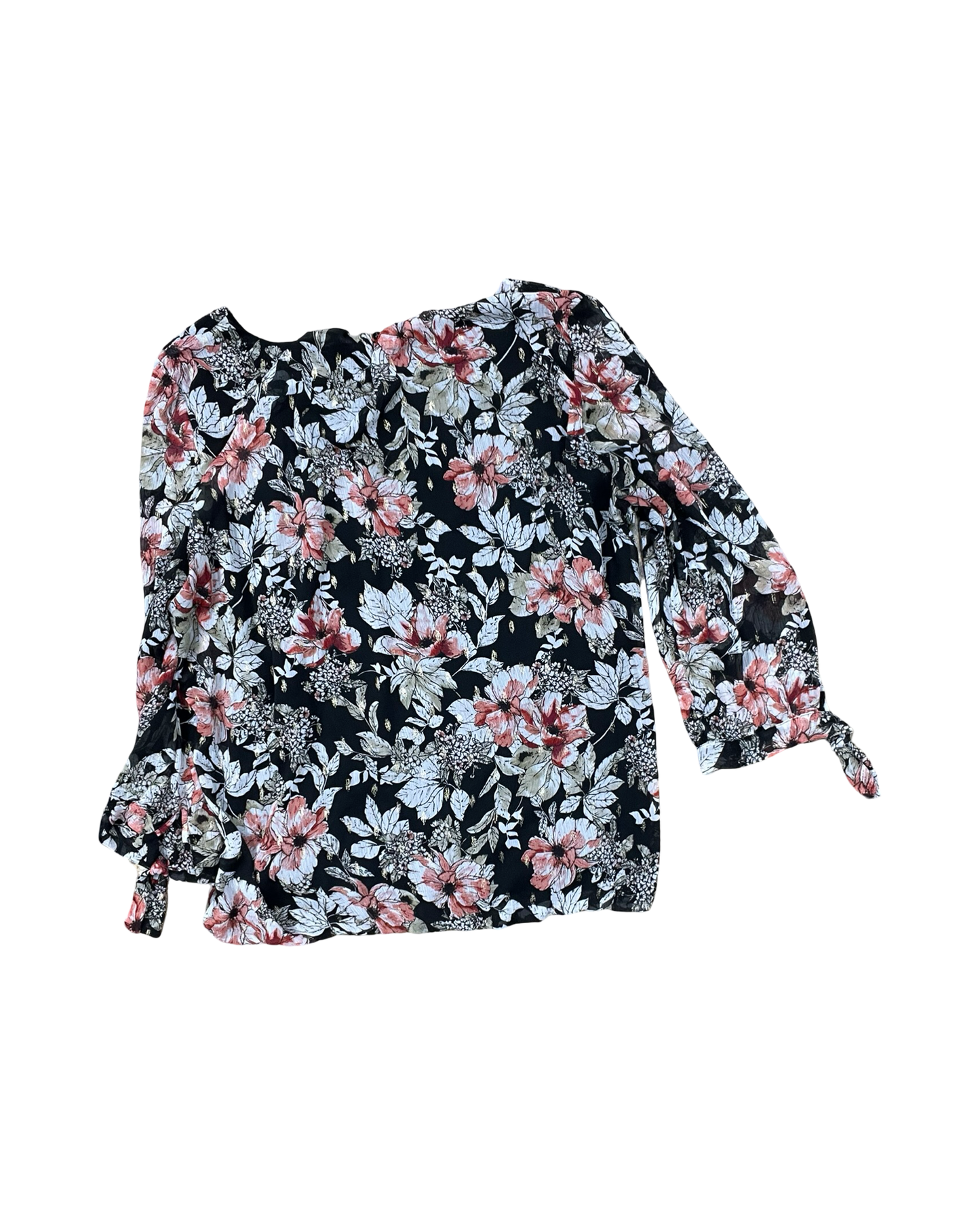 Top 3/4 Sleeve By Roz And Ali In Black & White, Size:Xl