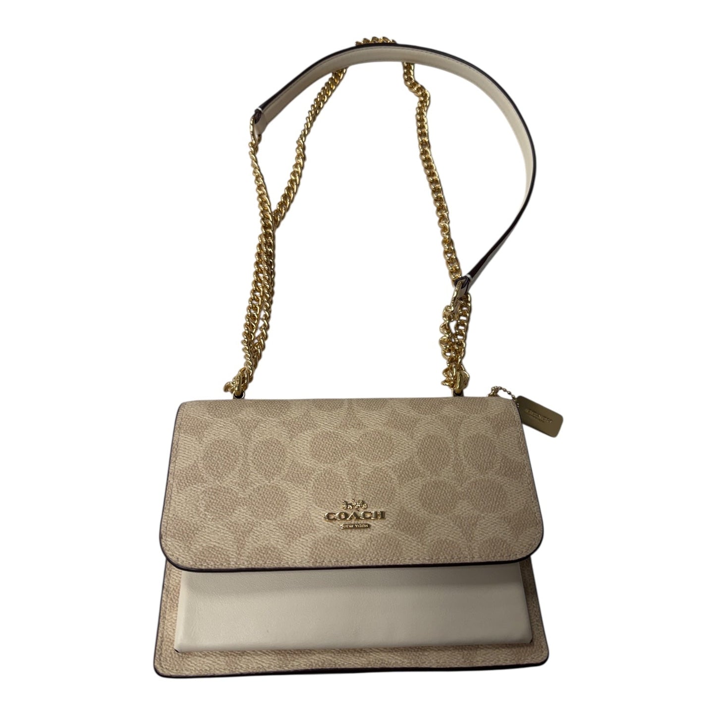 Crossbody Designer By Coach In Cream, Size:Small
