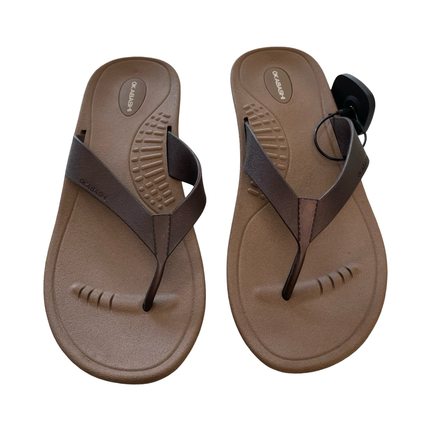 Sandals Flip Flops By OKABASHI In Brown, Size:9