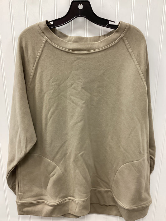 Athletic Sweatshirt Crewneck By Mono B In Taupe, Size:1X