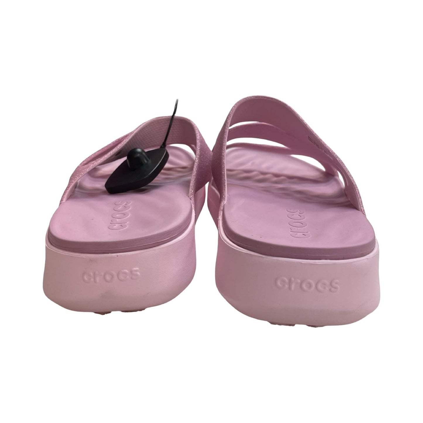 Sandals Flats By Crocs In Pink, Size:9