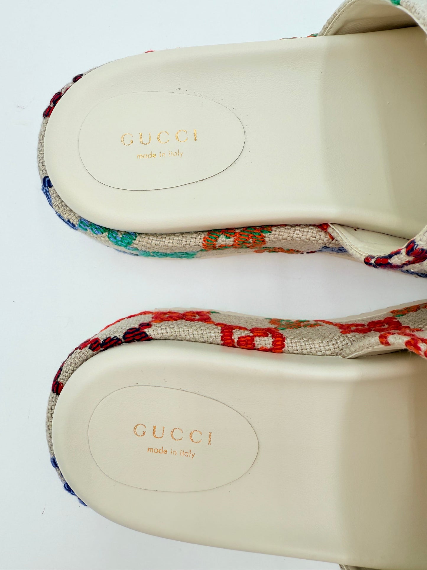 Sandals Luxury Designer By Gucci In Multi, Size:8.5