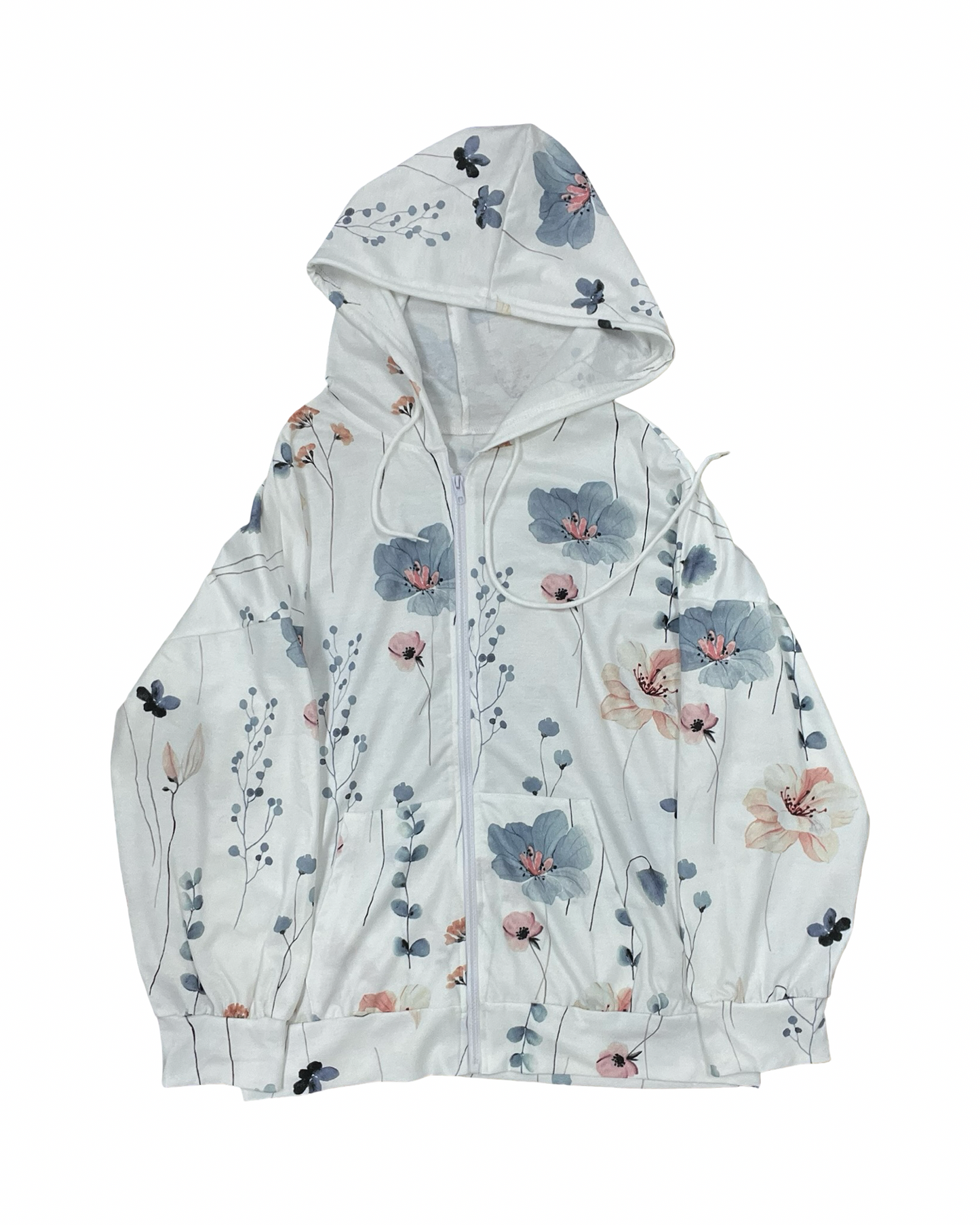 Sweatshirt Hoodie By Clothes Mentor In Blue & White, Size:M