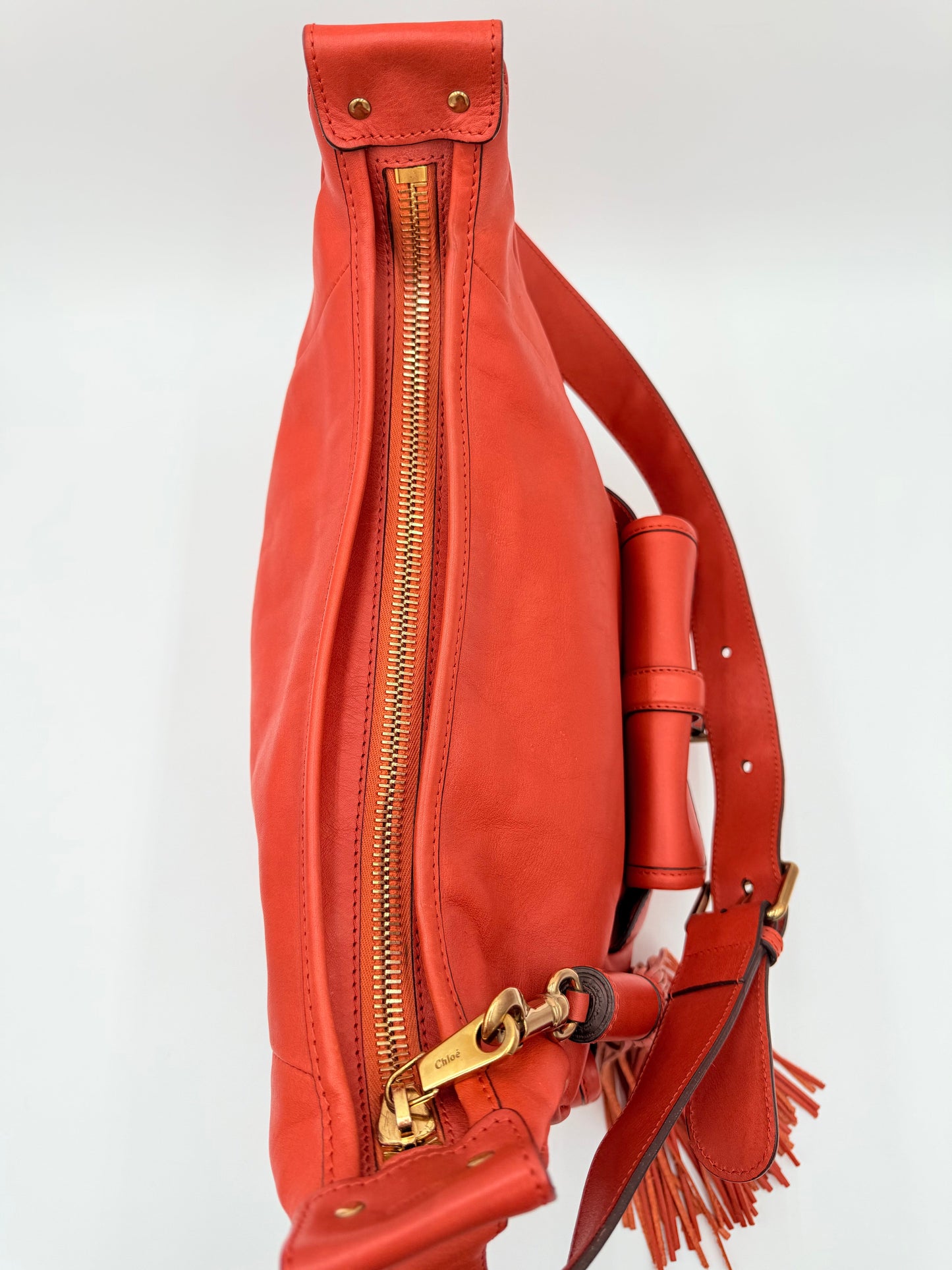 Handbag Luxury Designer By Chloe In Orange, Size:Large