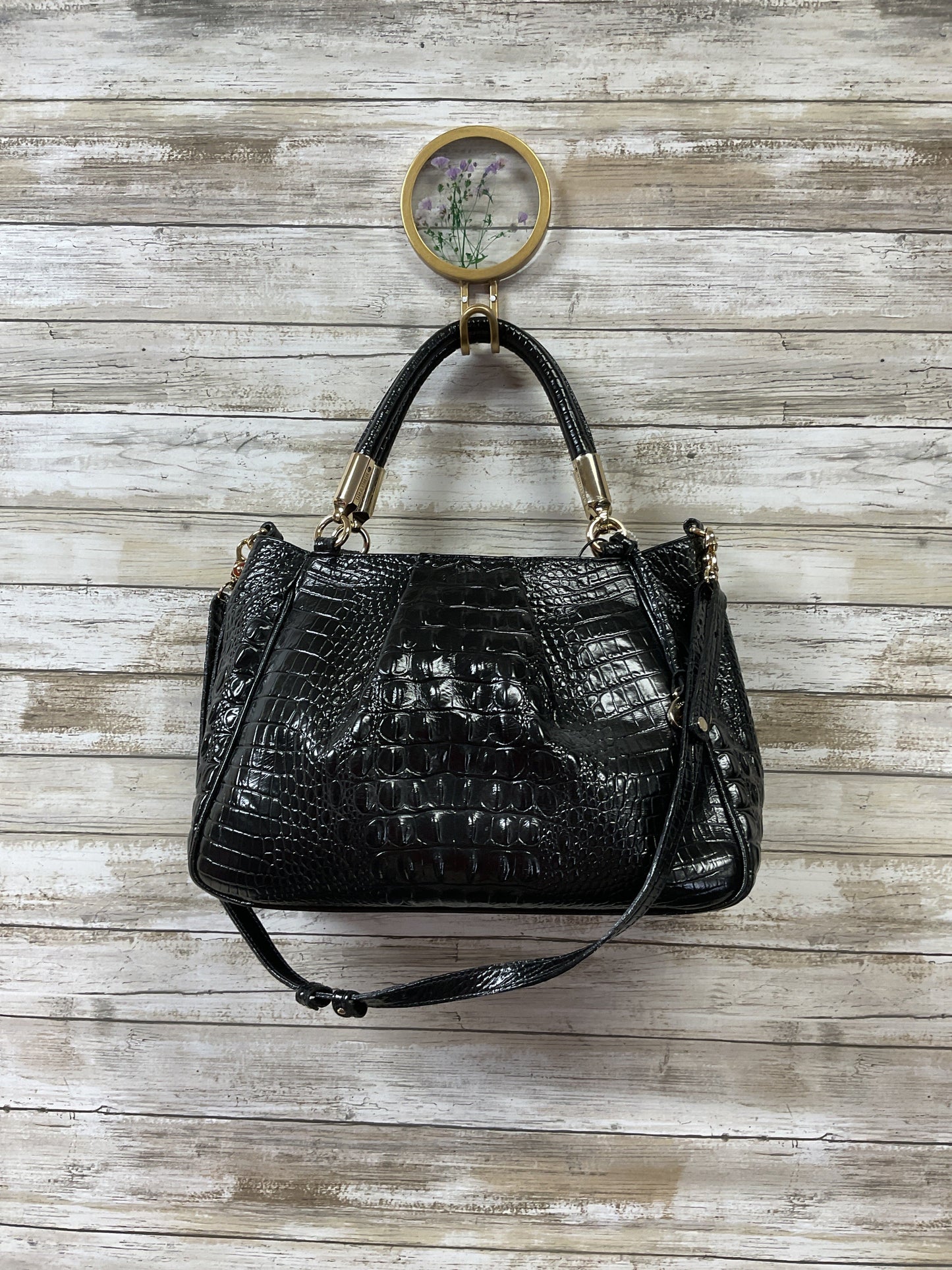 Handbag Designer By Brahmin In Black, Size:Medium
