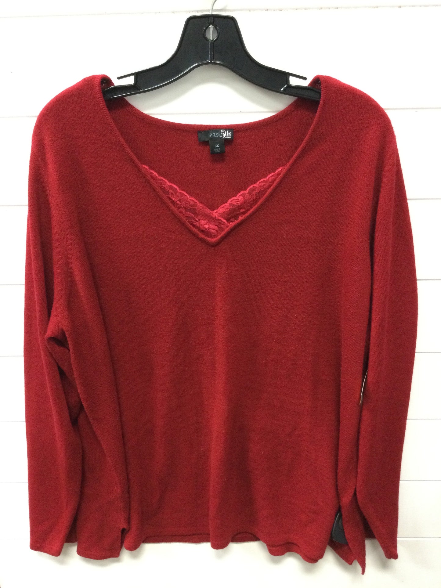Top Ls By East 5Th In Red, Size:3X