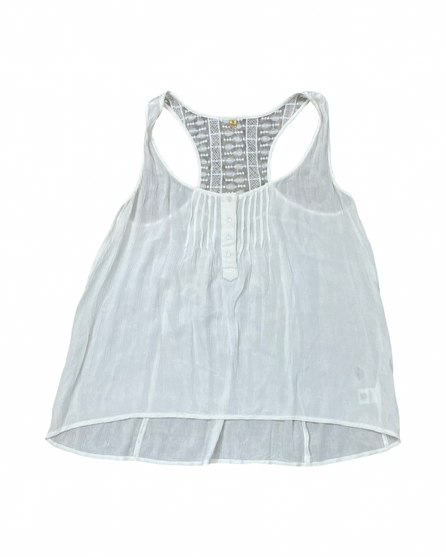 Top Sleeveless By Simply Vera In Cream, Size:M