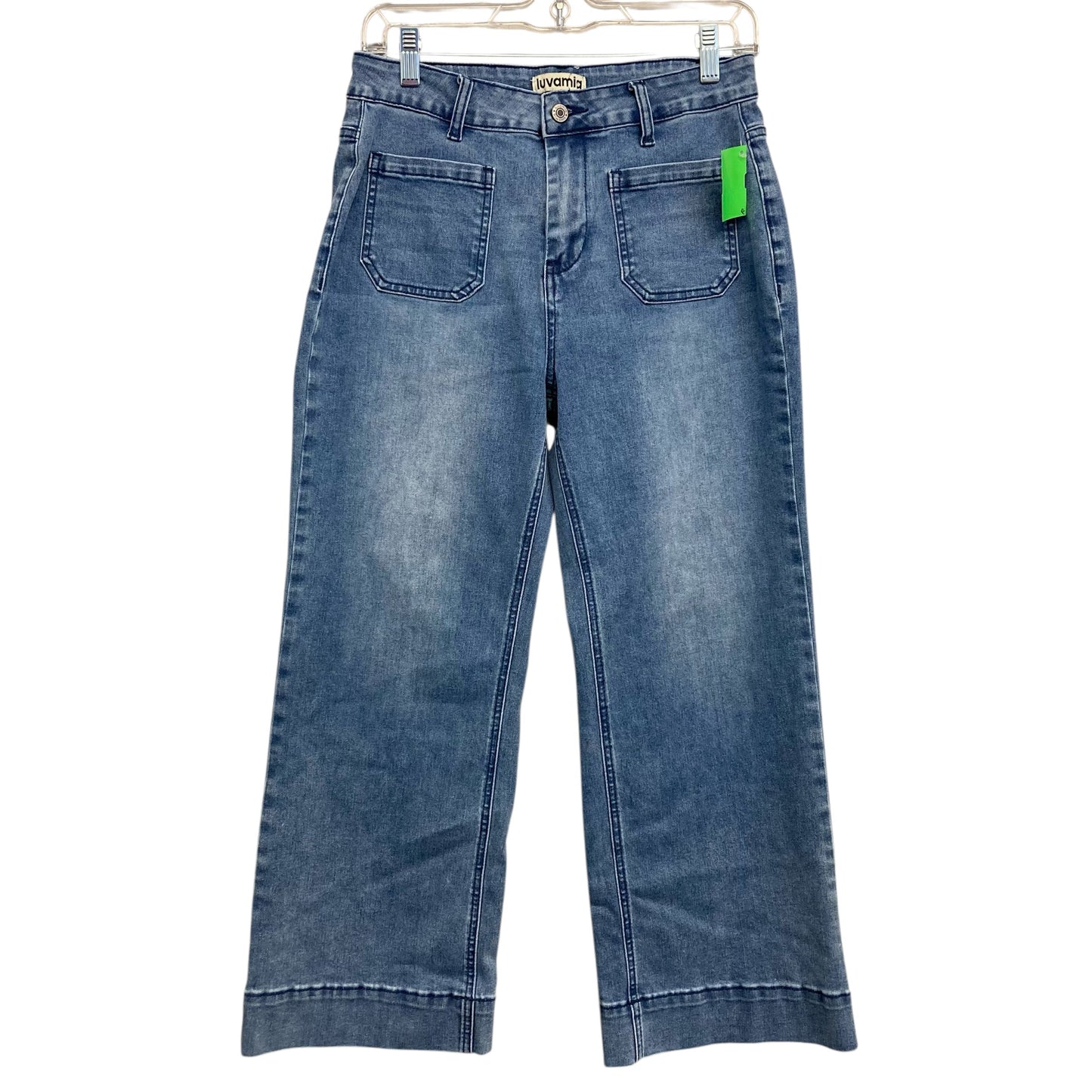 Jeans Cropped By Luvamia In Blue Denim, Size:8
