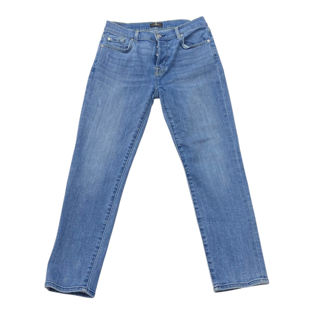 Jeans Straight By 7 For All Mankind In Blue Denim, Size:6
